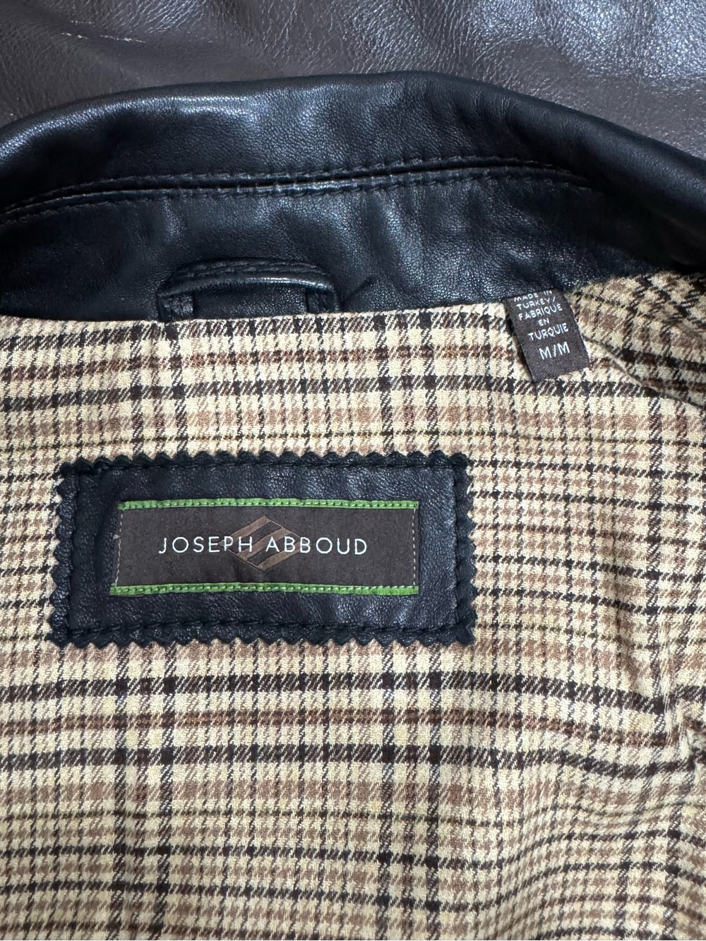 Joseph Abboud Black Leather Bomber Jacket - Picture 3 of 7
